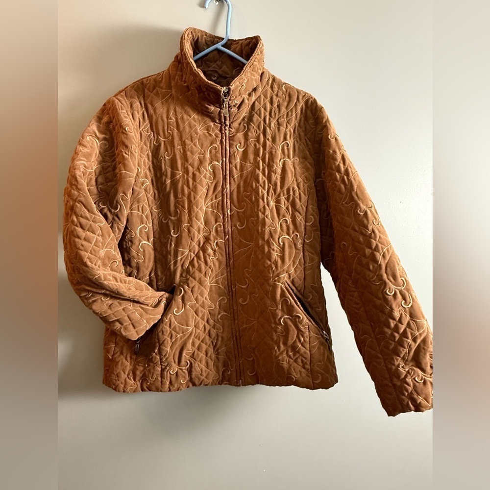 Dress Barn Quilted Full Zip Autumn Jacket Sz S